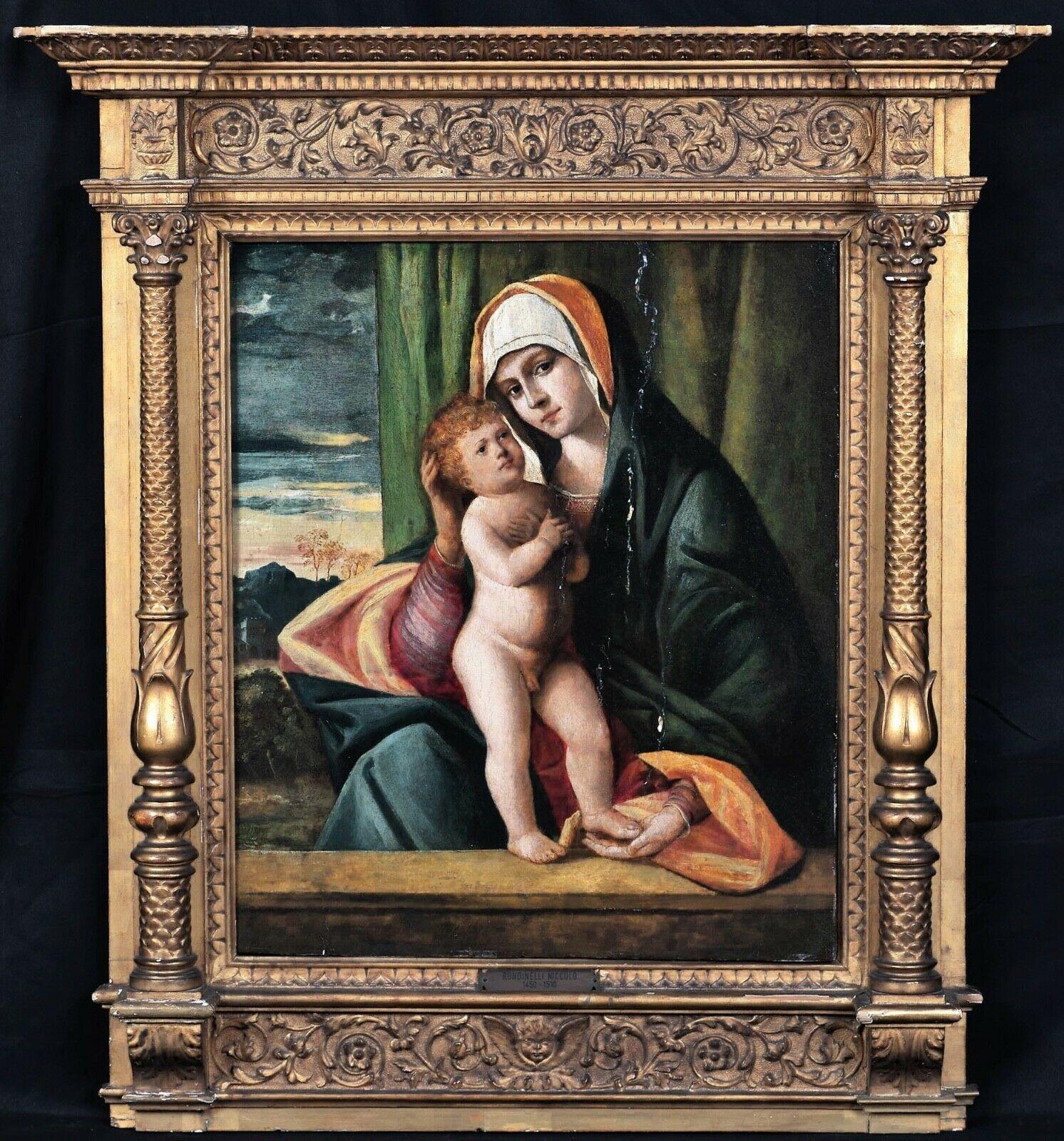 Madonna & Child, 15th Century  School of Giovanni BELLINI (1430-1516) - Painting by Giovanni Bellini