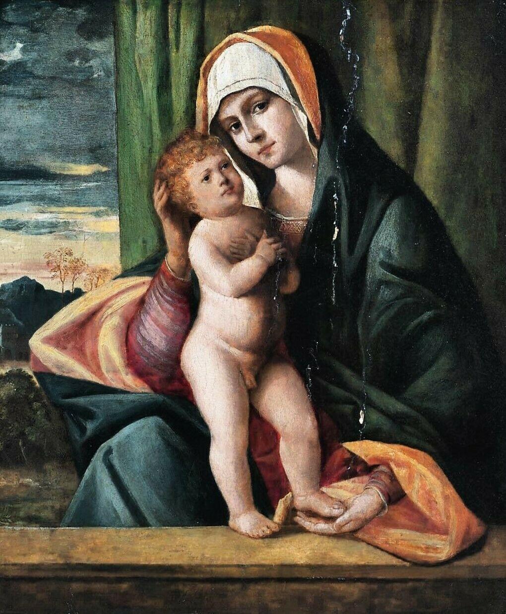 Giovanni Bellini Figurative Painting - Madonna & Child, 15th Century  School of Giovanni BELLINI (1430-1516)