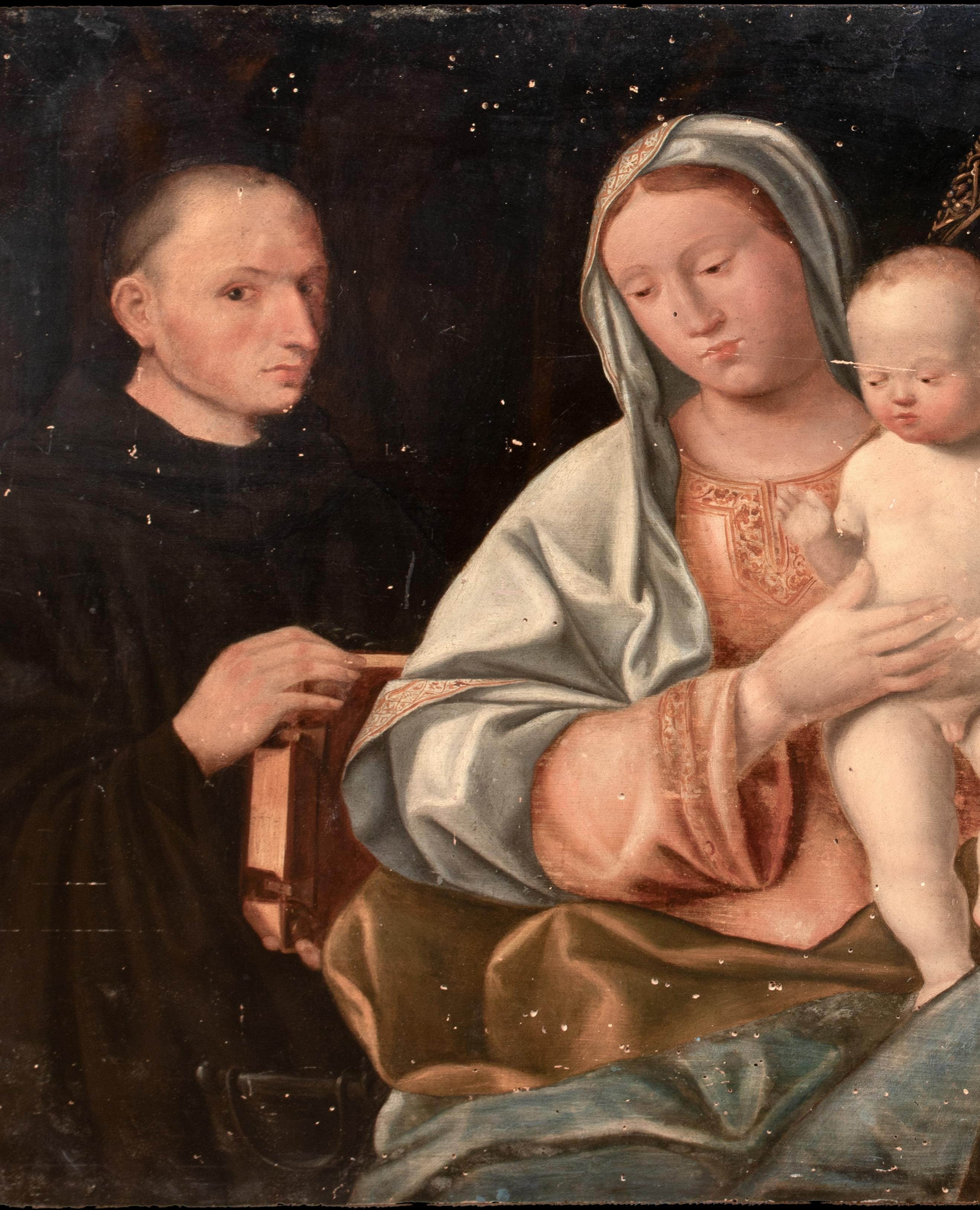 Madone et enfant avec saint Dominique et sainte Ursule, XVIe siècle  vers 1510 en vente 6