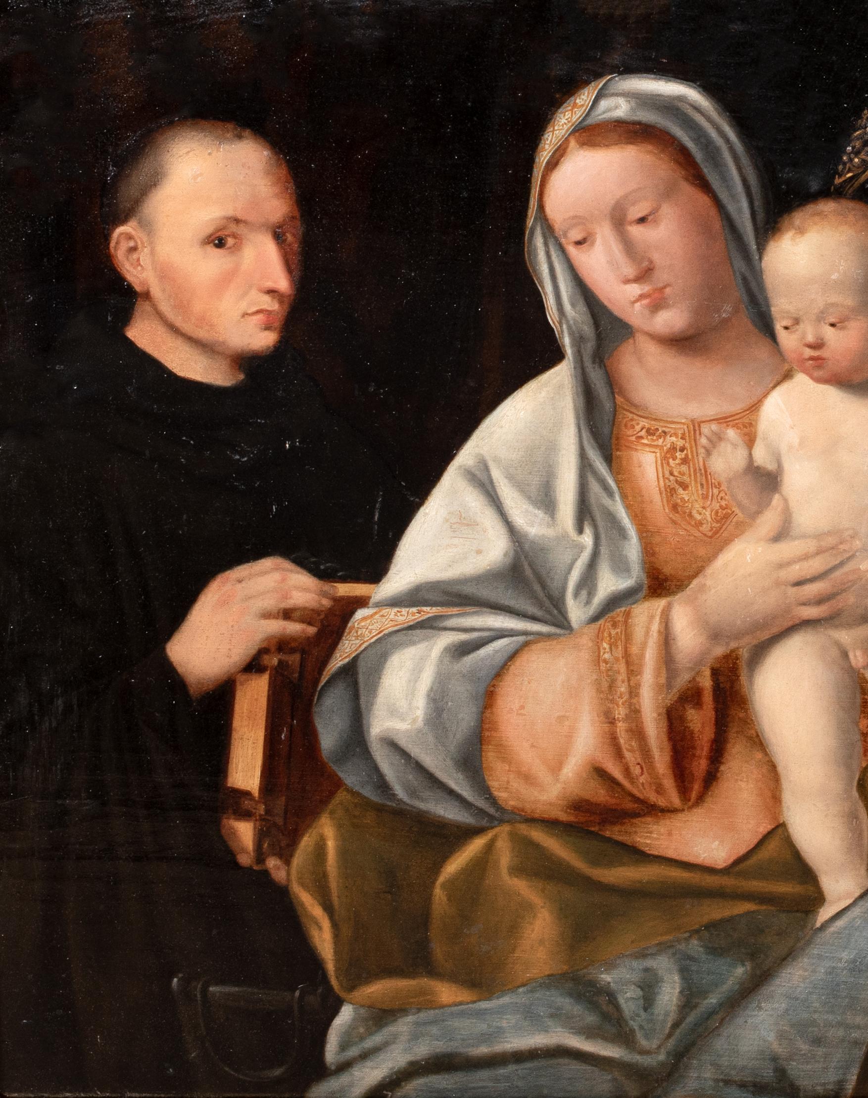 Madone et enfant avec saint Dominique et sainte Ursule, XVIe siècle  vers 1510 en vente 7