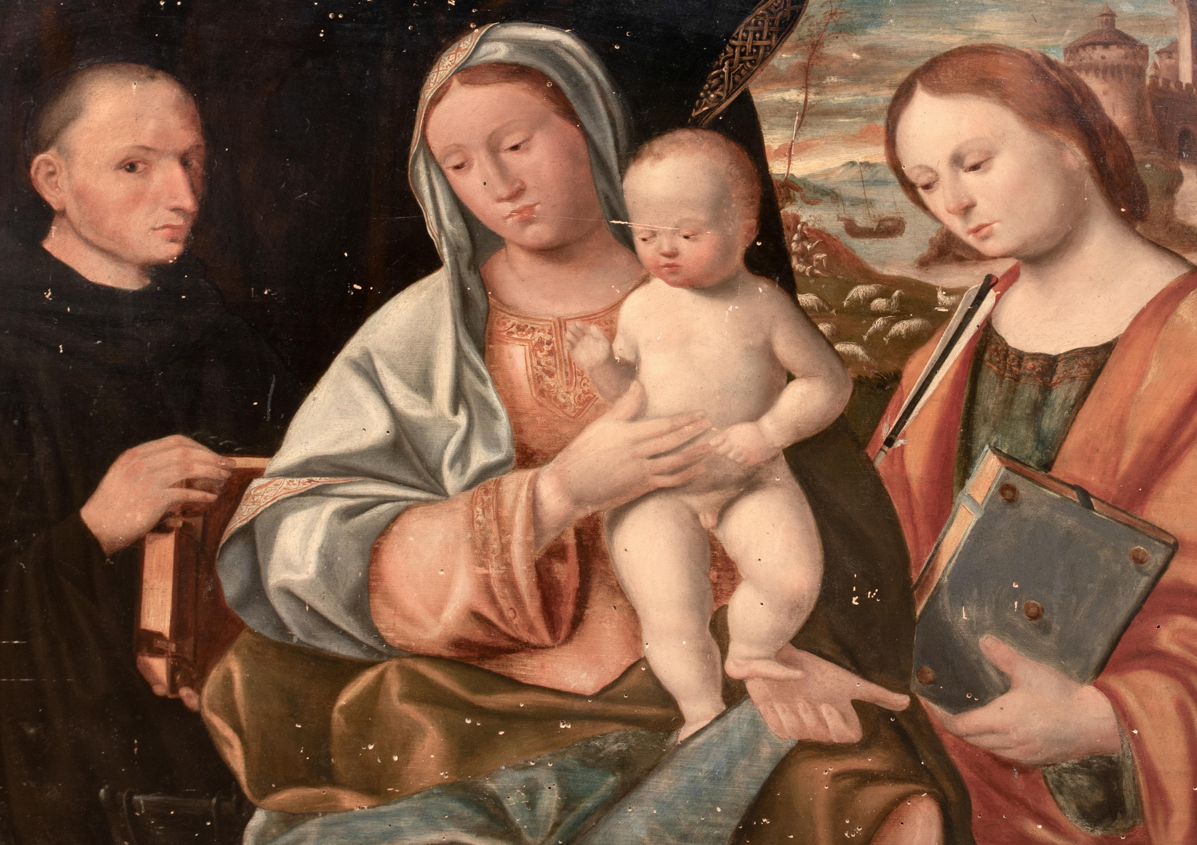 Madone et enfant avec saint Dominique et sainte Ursule, XVIe siècle  vers 1510 en vente 1