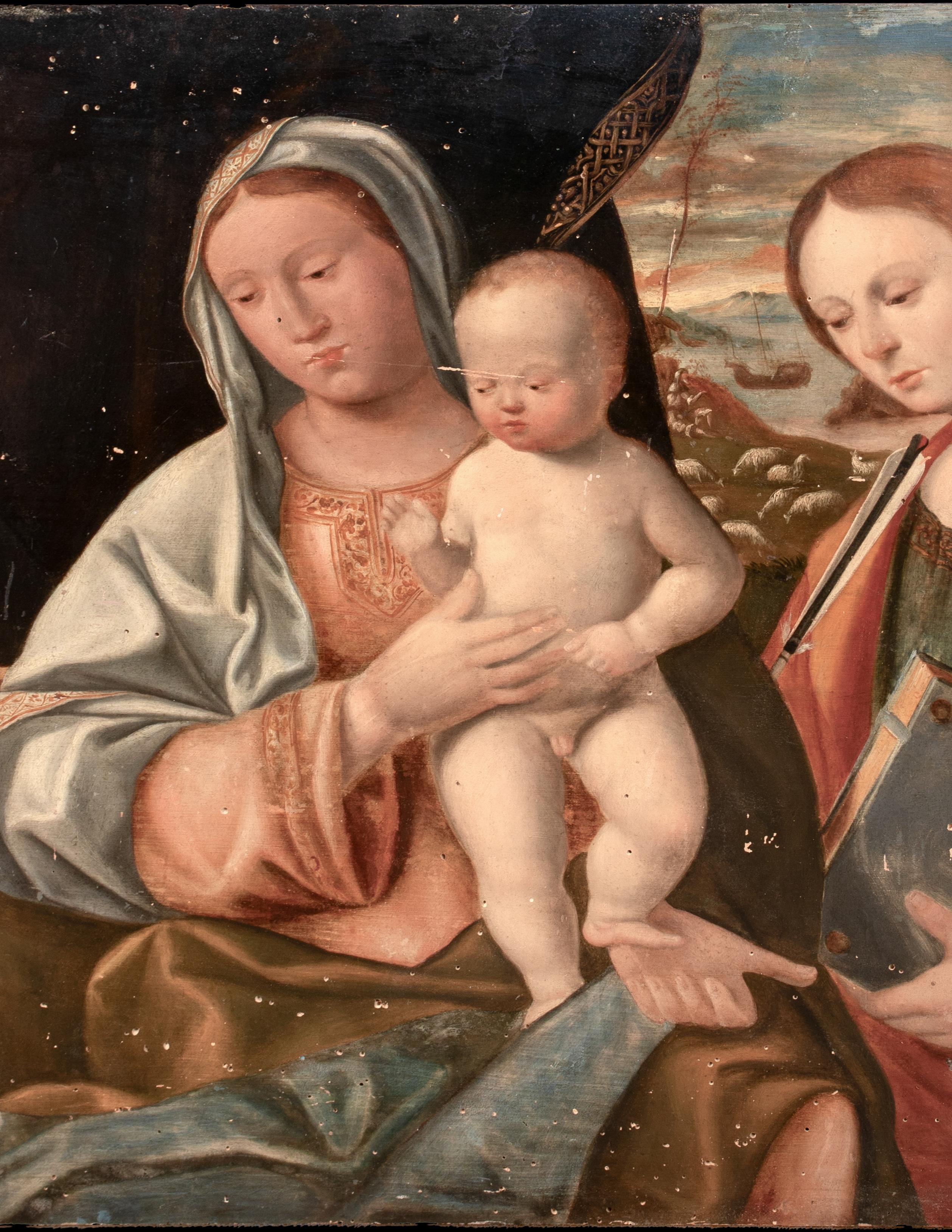 Madone et enfant avec saint Dominique et sainte Ursule, XVIe siècle  vers 1510 en vente 3