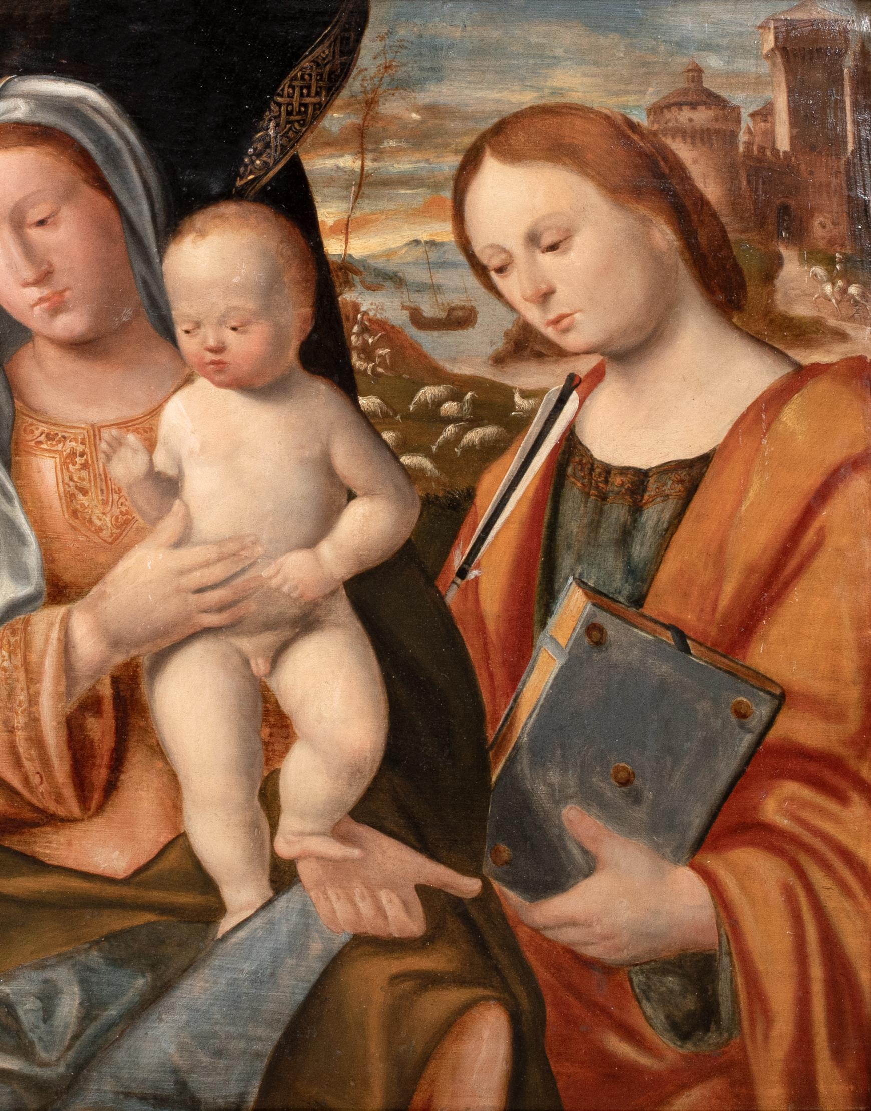 Madone et enfant avec saint Dominique et sainte Ursule, XVIe siècle  vers 1510 en vente 3