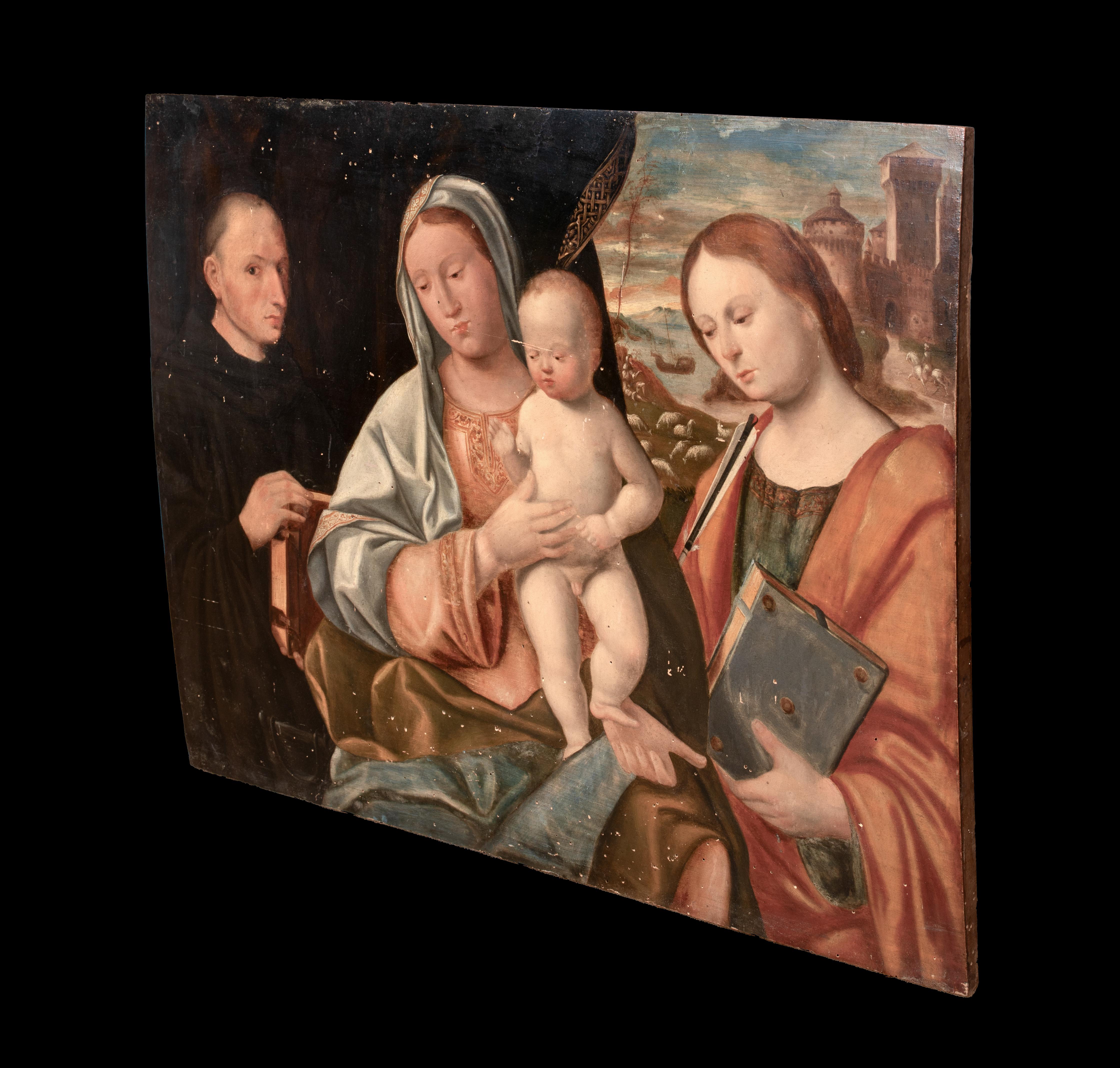 Madone et enfant avec saint Dominique et sainte Ursule, XVIe siècle  vers 1510 en vente 4