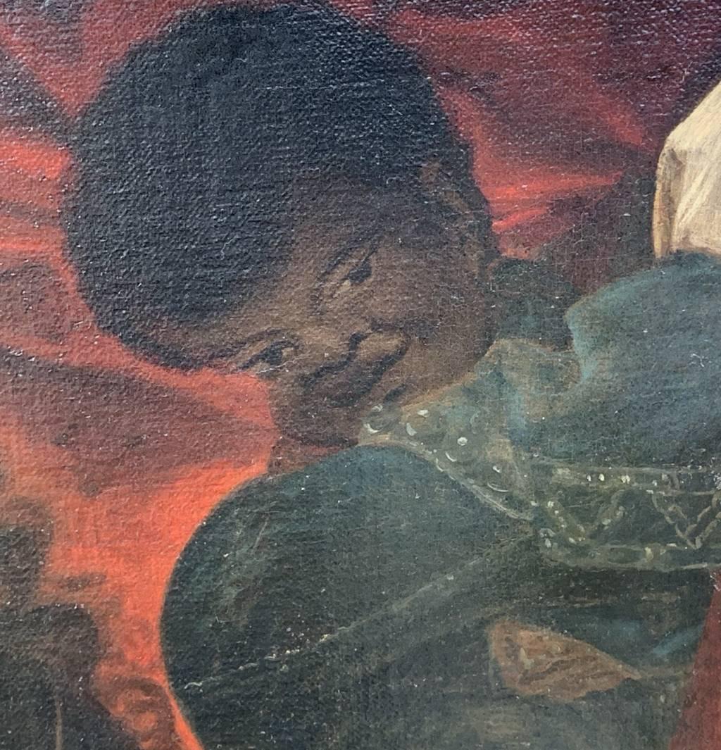 Giovanni Bernardo Carbone (Génova 1614 - Génova 1683) - Retrato de caballero.

200 x 142 cm sin marco, 212 x 154 cm con marco.

Óleo antiguo sobre lienzo, en marco de madera.

Procedencia: Finarte Roma, 21/05/1996, lote 128.

Informe de estado: Lona