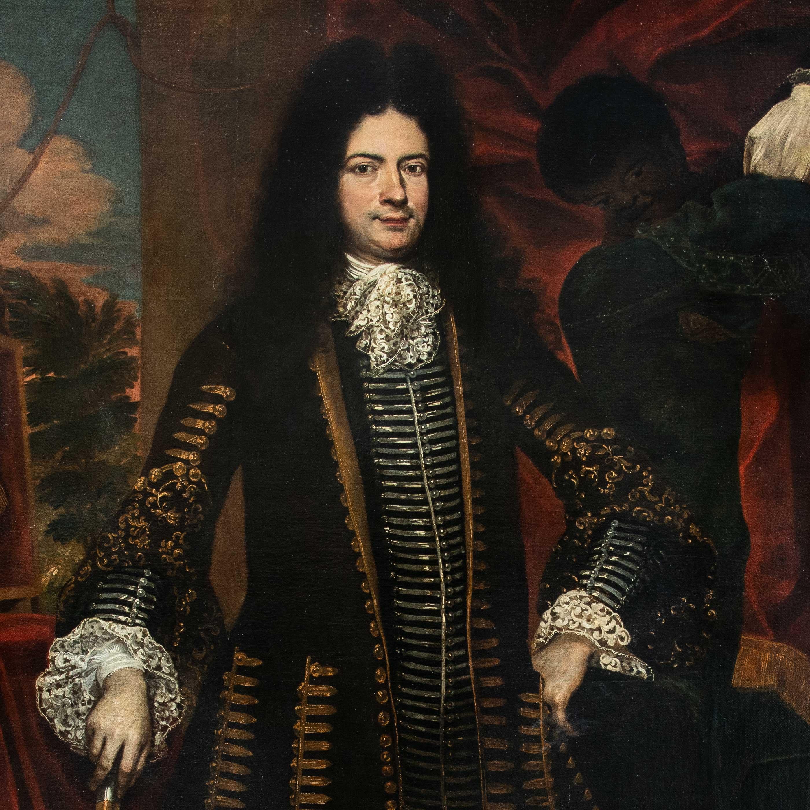 Giovanni Carbone (Maestro genovés) - Pintura de figuras del siglo XVII - Retrato - Painting de Giovanni Bernardo Carbone (Genoa, 1616 - 1683)