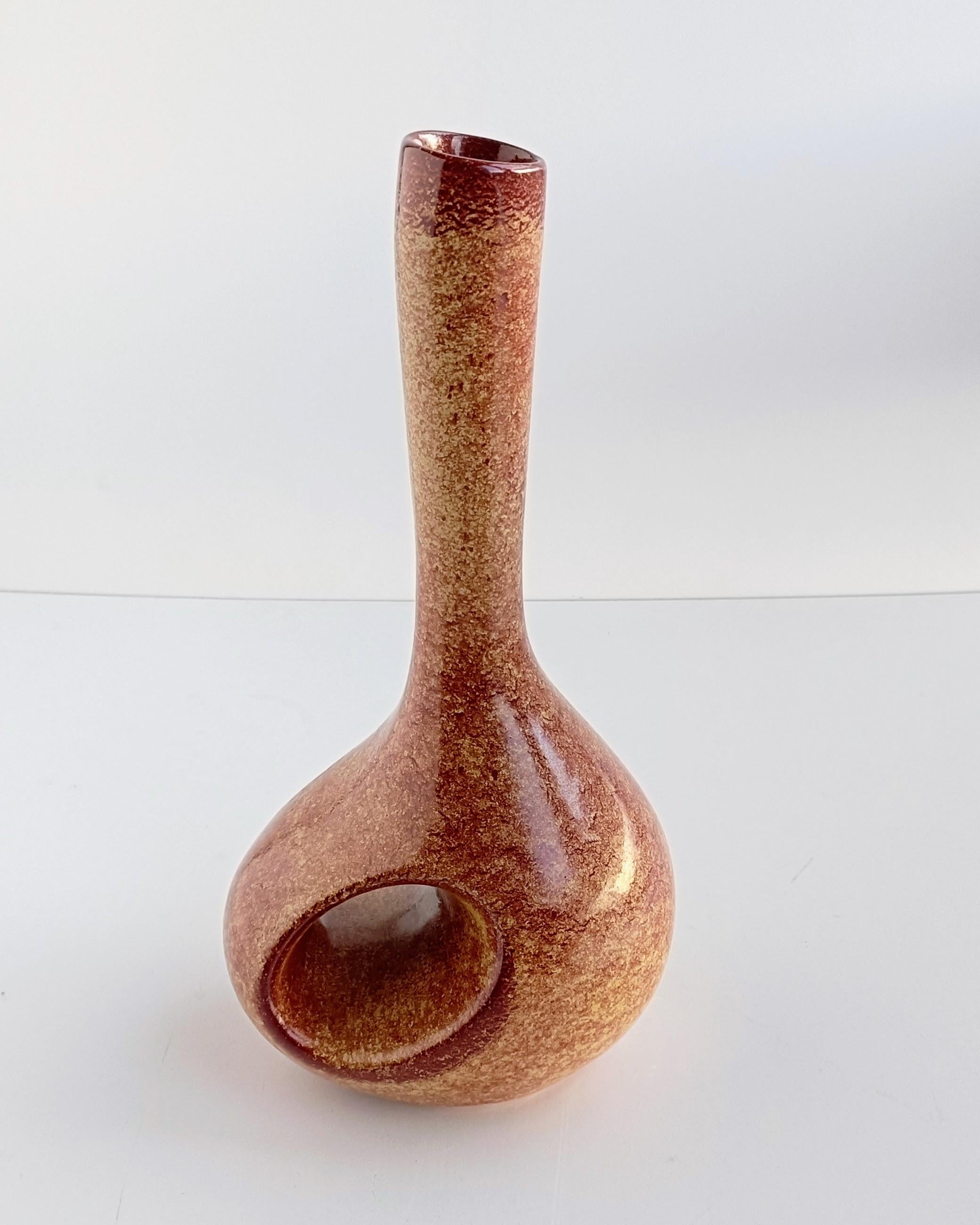 Glazed Giovanni Bertoncello Chimney Ceramic Vase, Italy, 1960s