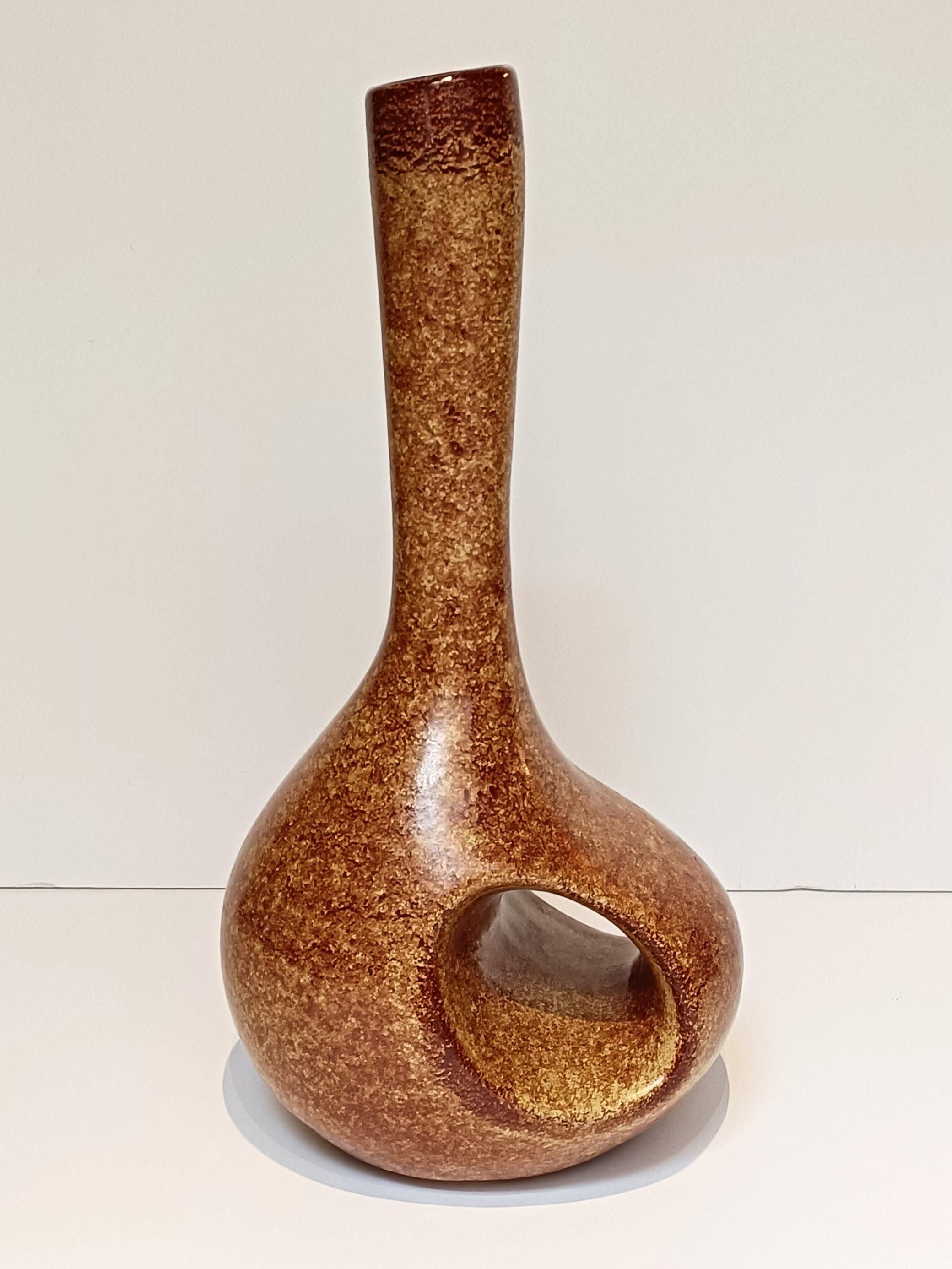 Bertoncello by Roberto Rigon Vintage Mid Century Ceramic Vase, Italy, 1960s In Excellent Condition For Sale In Valencia, VC
