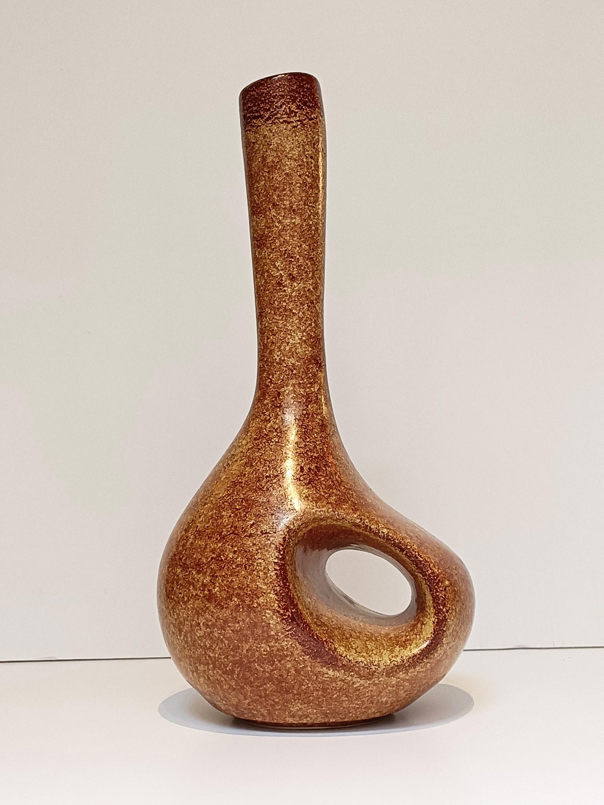 Mid-20th Century Bertoncello by Roberto Rigon Vintage Mid Century Ceramic Vase, Italy, 1960s For Sale