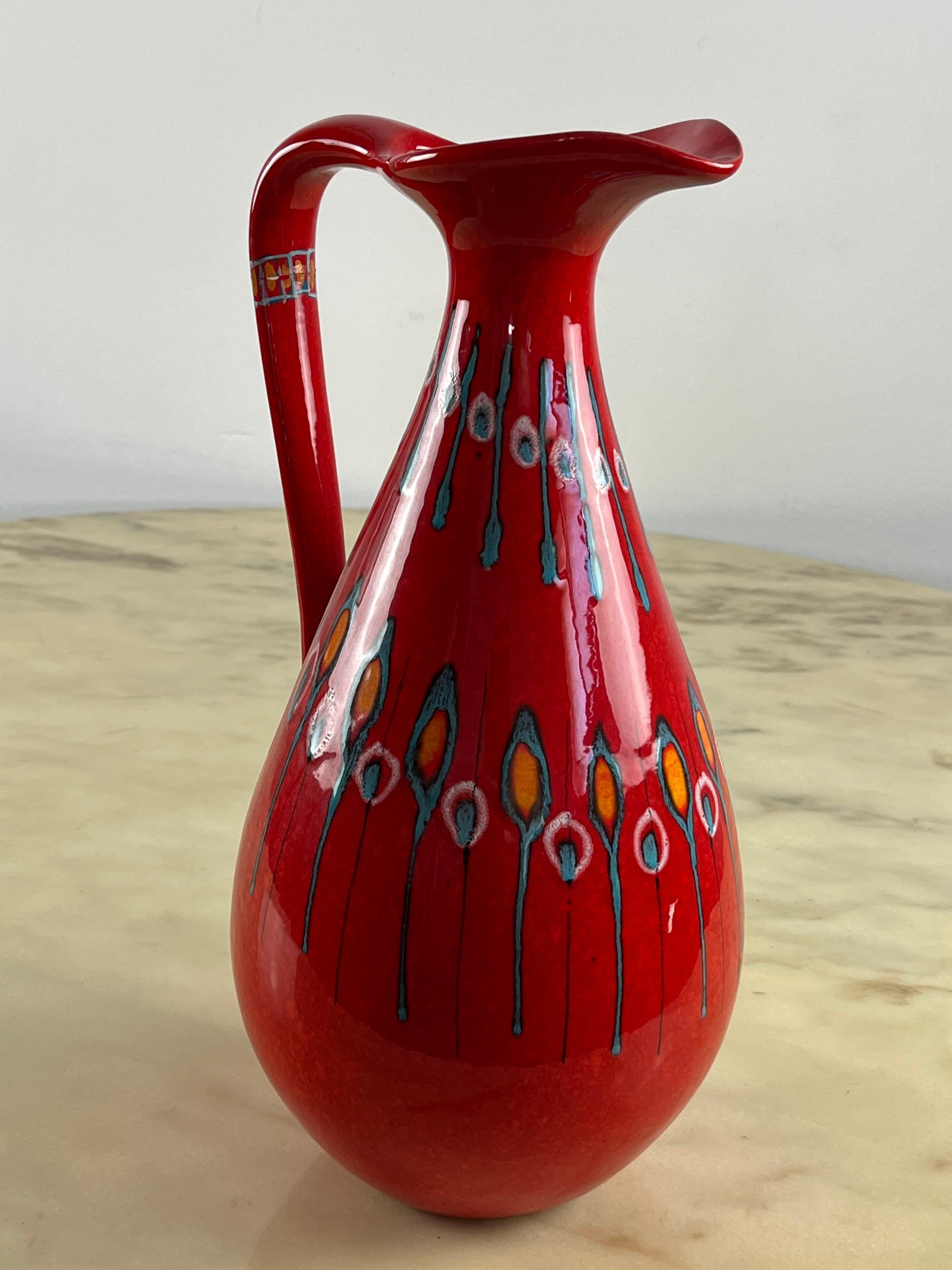Italienischer glasierter Keramikkrug von Giovanni Bertoncello, italienisches Design  1970 im Zustand „Relativ gut“ im Angebot in Palermo, IT