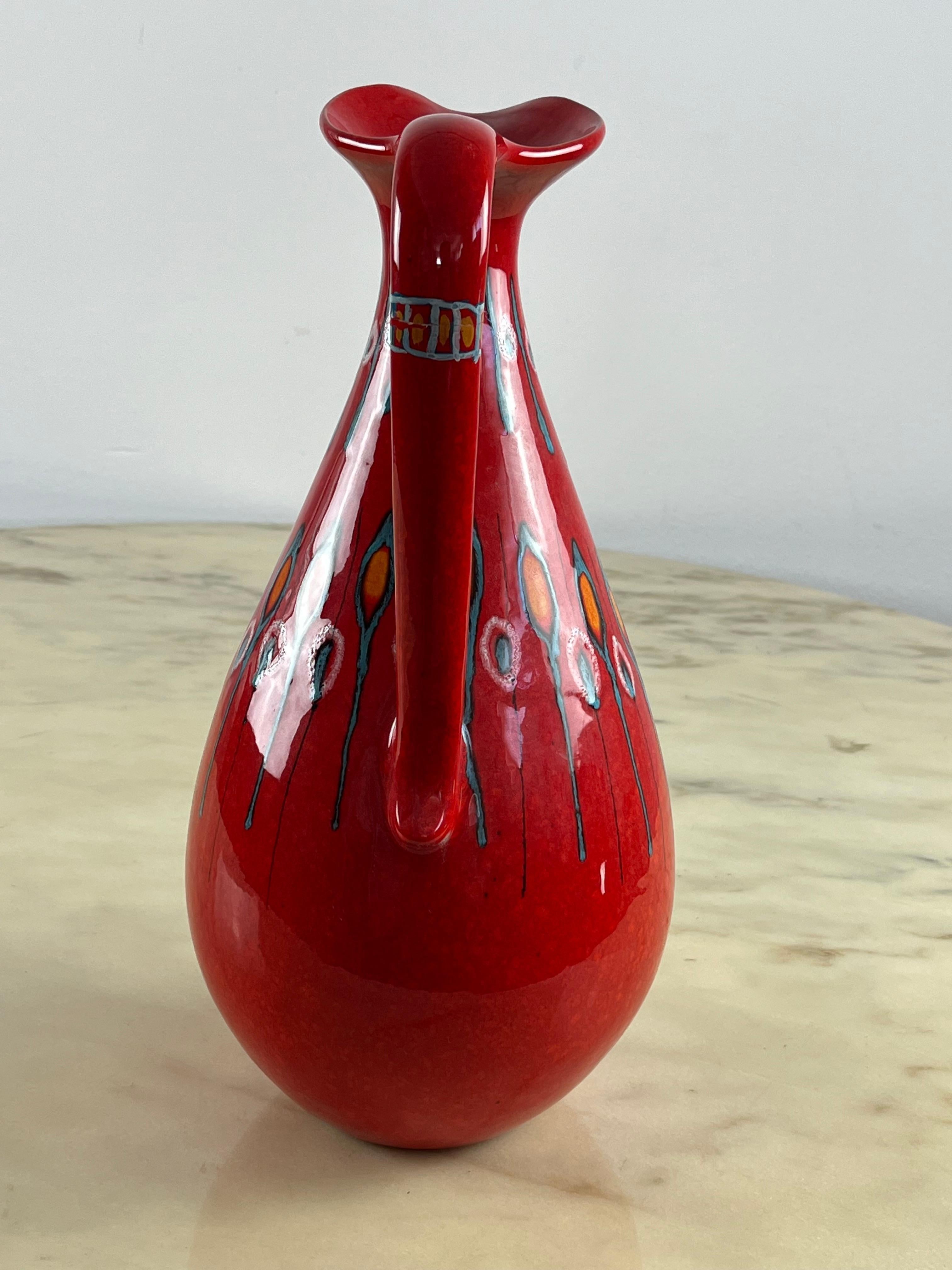 Giovanni Bertoncello's Glazed Ceramic Jug Italian Design  1970 In Fair Condition For Sale In Palermo, IT