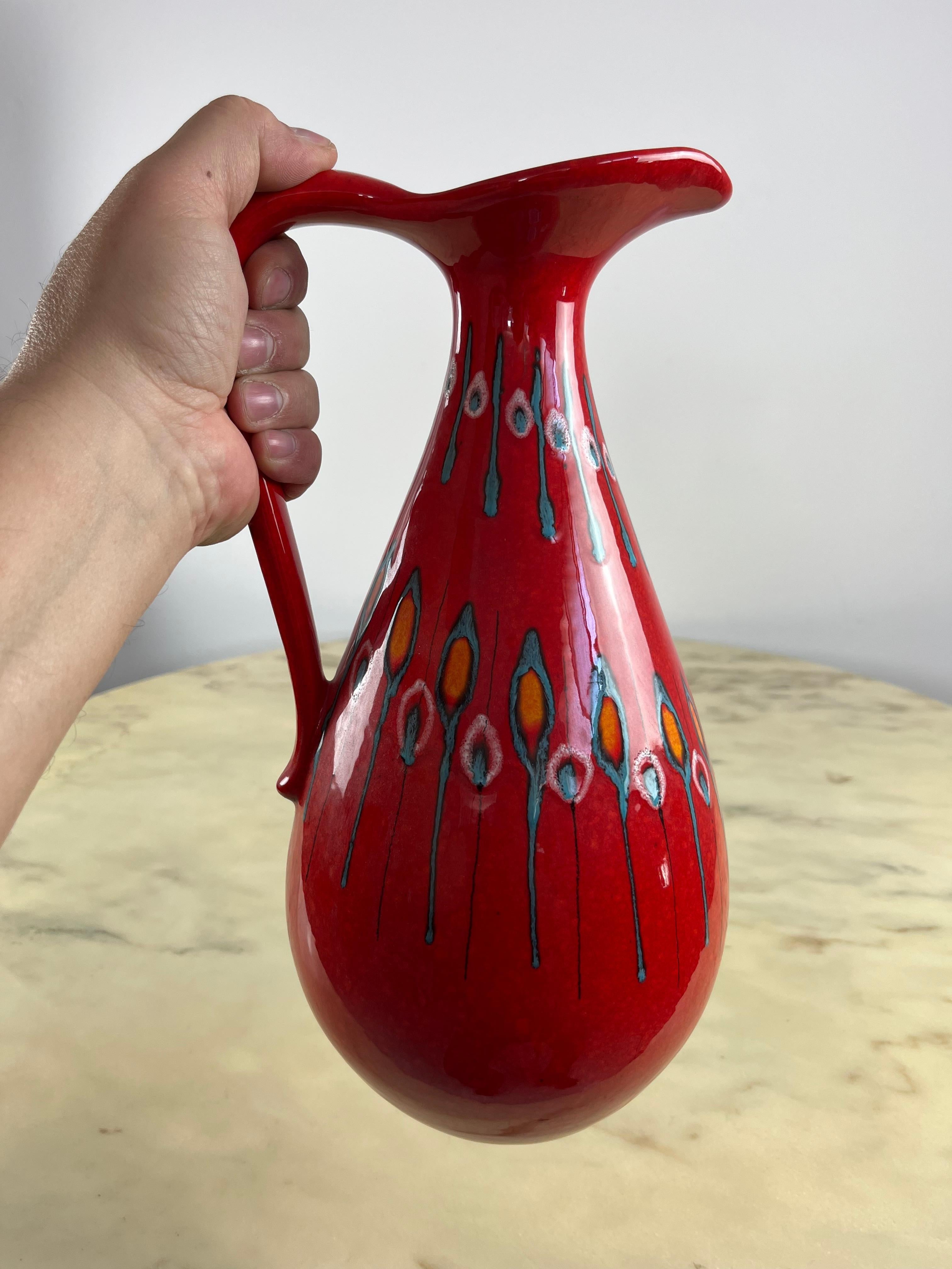 Italienischer glasierter Keramikkrug von Giovanni Bertoncello, italienisches Design  1970 im Angebot 1
