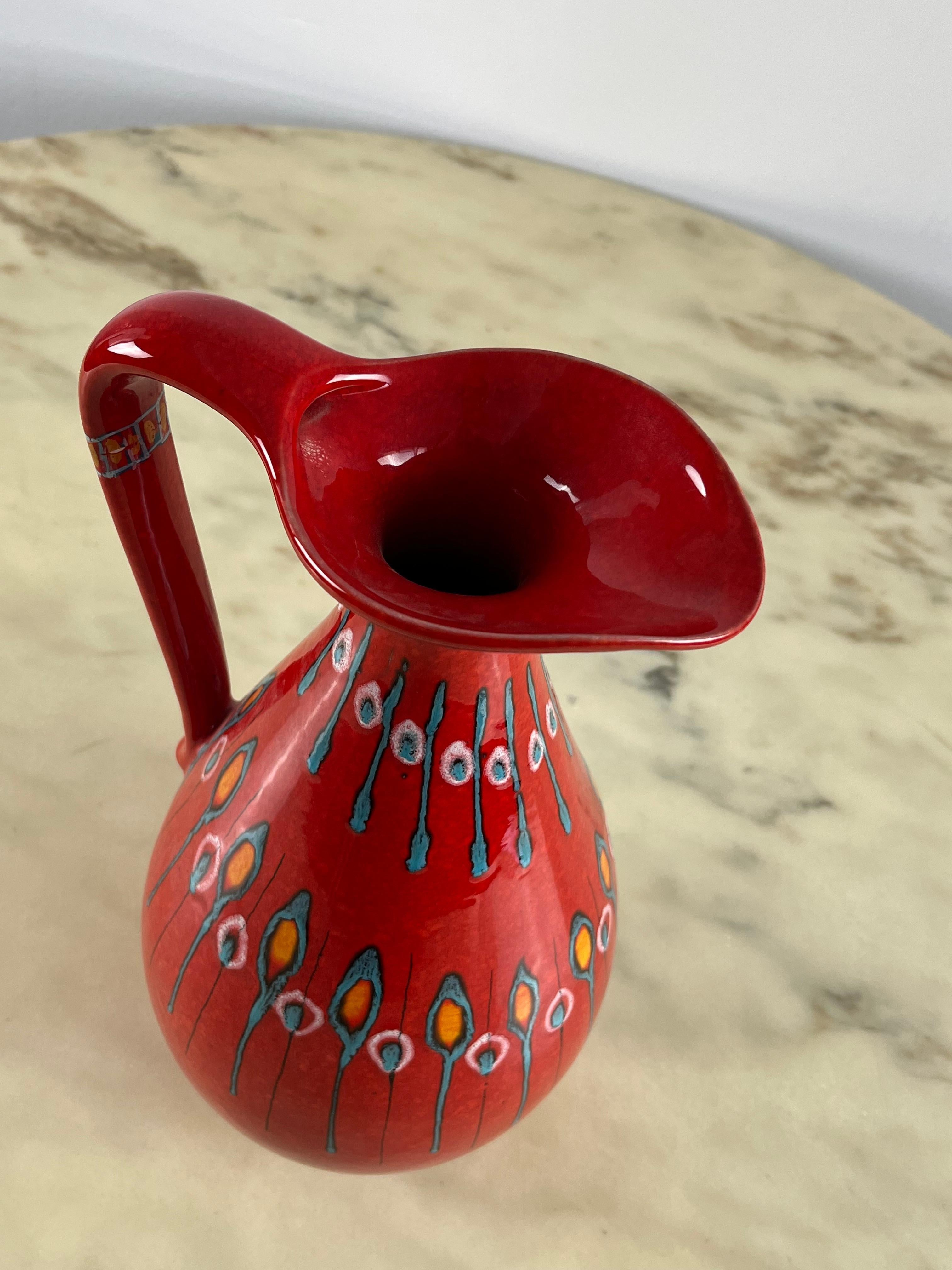 Brocca in ceramica smaltata di Giovanni Bertoncello Design italiano  1970 In condizioni discrete in vendita a Palermo, IT