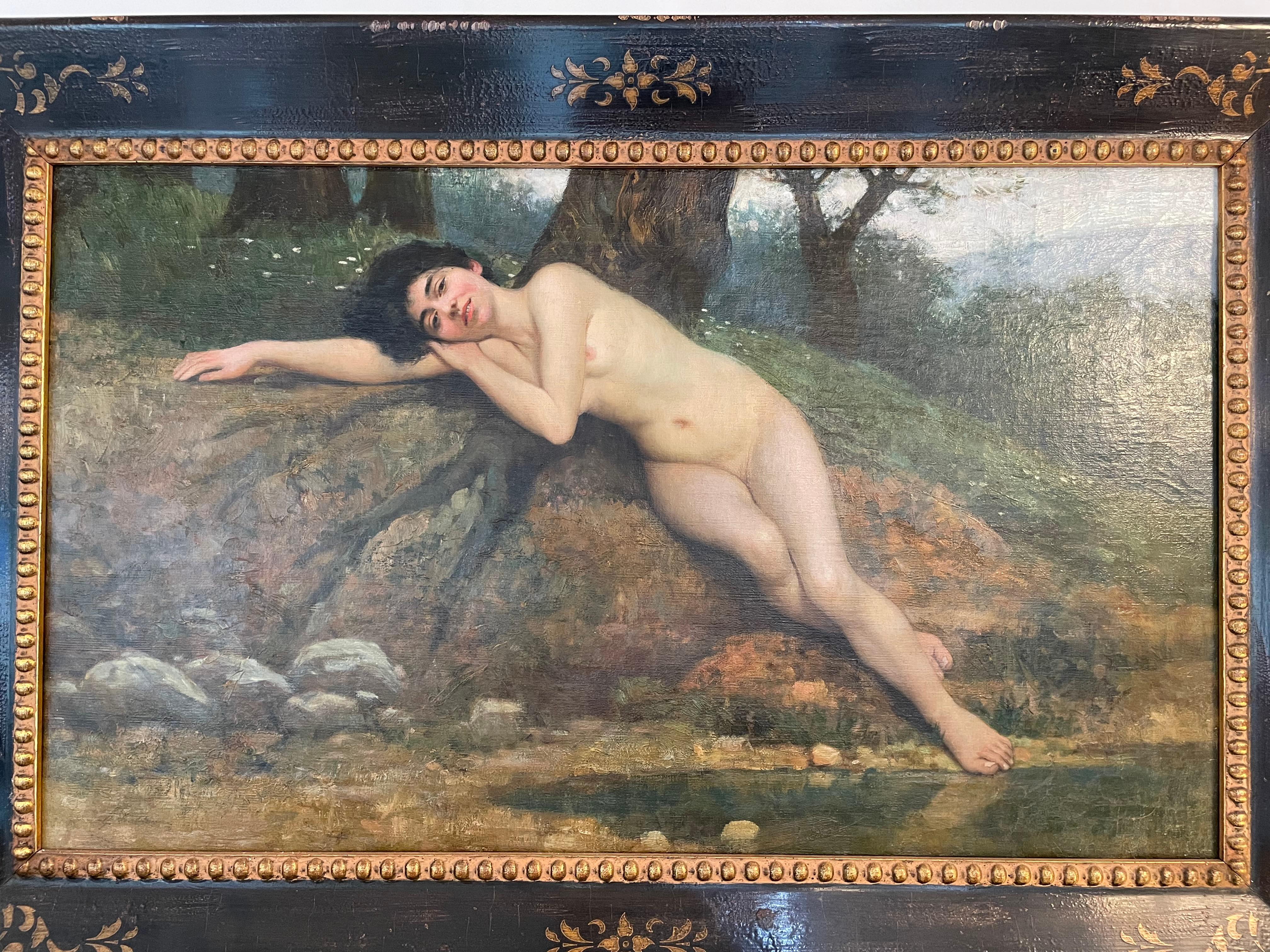 Edwardian Giovanni Boldini Painting of a Reclining Nude Figure For Sale