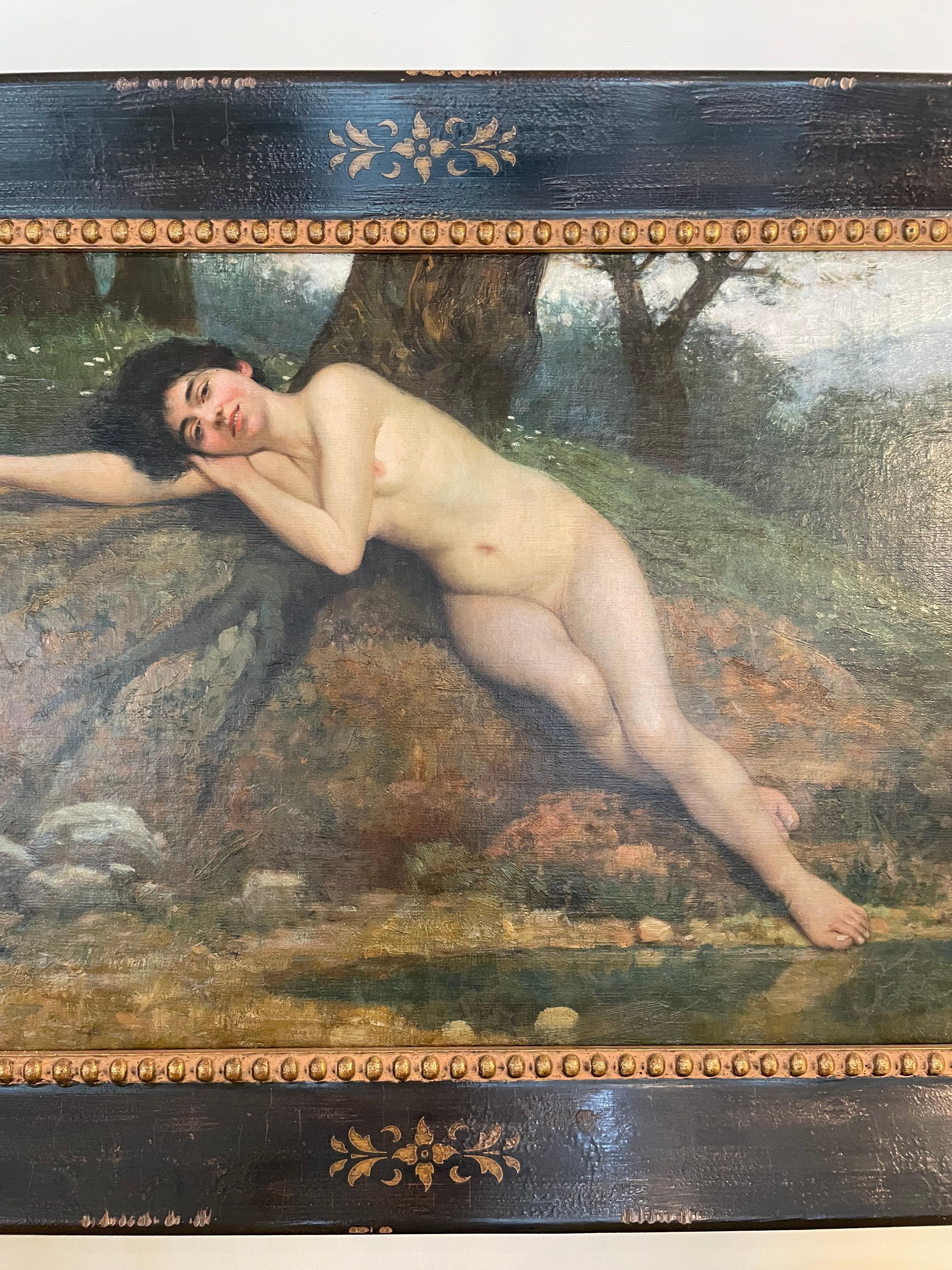 Giovanni Boldini Painting of a Reclining Nude Figure In Good Condition For Sale In West Palm Beach, FL