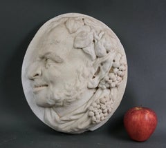 Medallion Profile of Satyr in Marble Italian Sculpture early 18th century