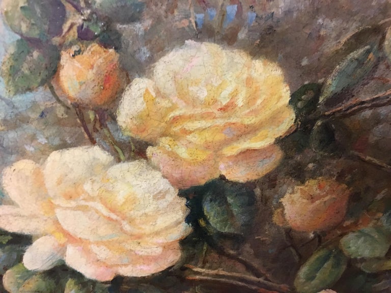 FLOWERS - Italian  School - Still Life Oil on Canvas Painting For Sale 3