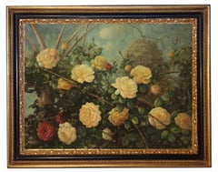 FLOWERS - Italian  School - Still Life Oil on Canvas Painting
