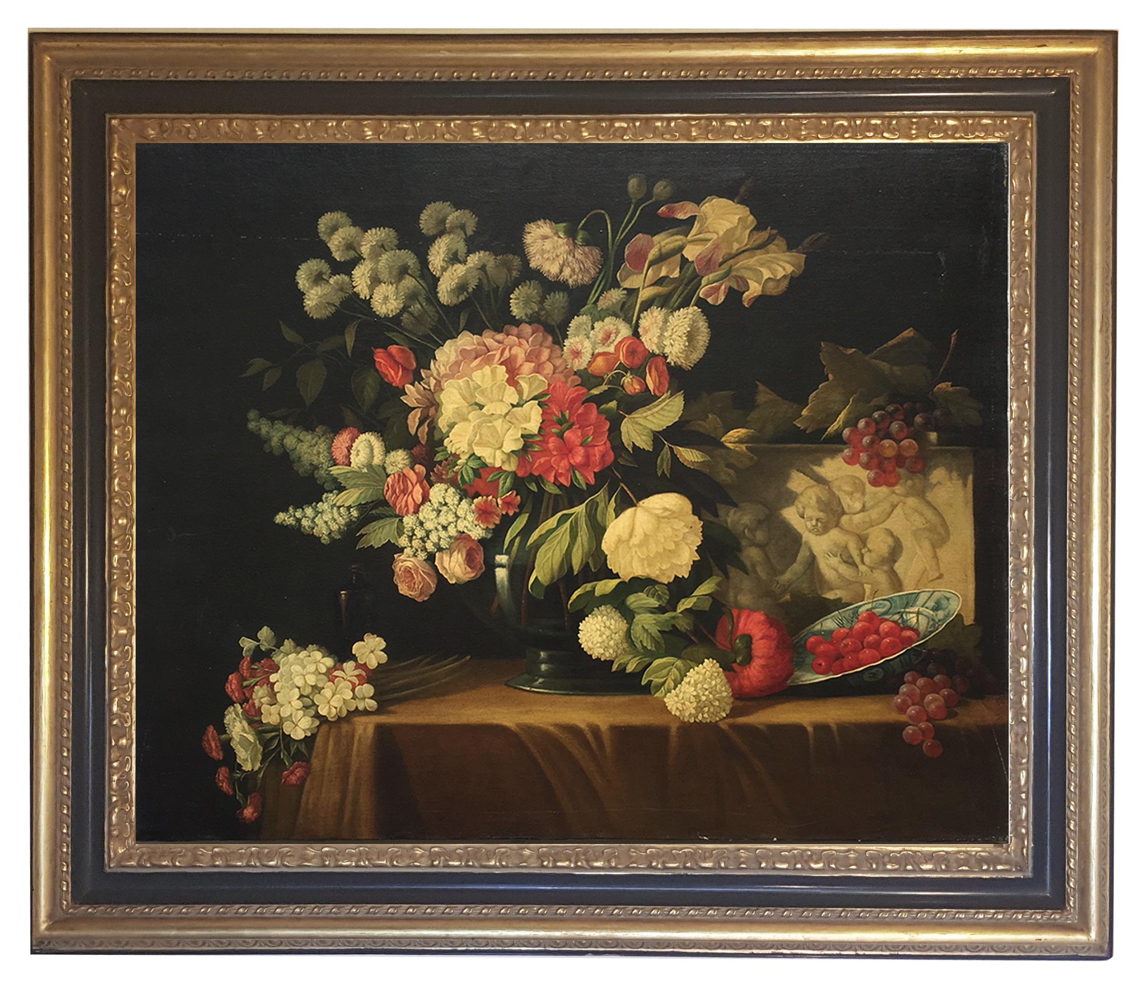 Natures mortes - Giovanni Bonetti - Nature morte à l'huile sur toile en vente 1