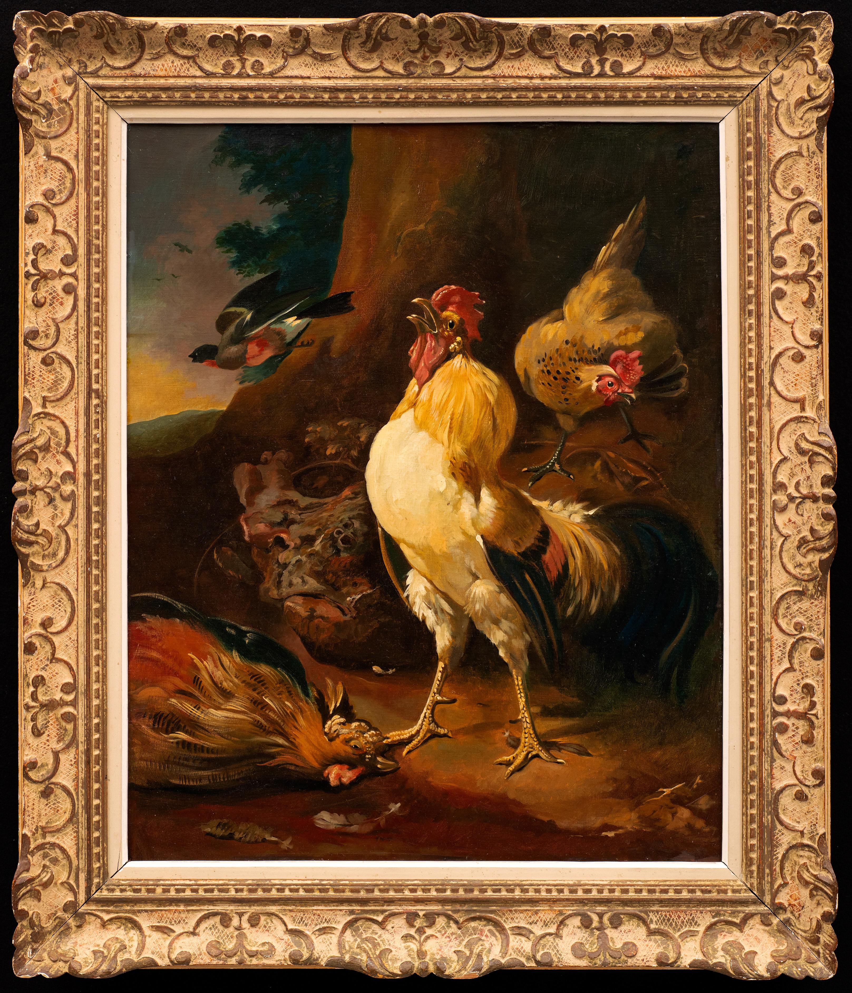 "Un gallo trionfante che canta per la sua vittoria" Melchior Hondecoeter (dopo)