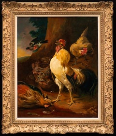 „Ein Triumphant Cockerel, der seine Siege überreicht“, Melchior Hondecoeter (nach)