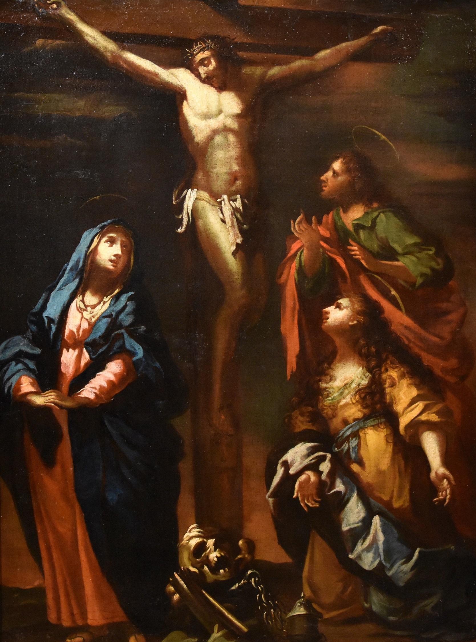 Christ Crucified Sagrestani Paint Oil on canvas Old master 17/18th Century Italy - Painting by  Giovanni Camillo Sagrestani (Florence, 1660 - 1731)