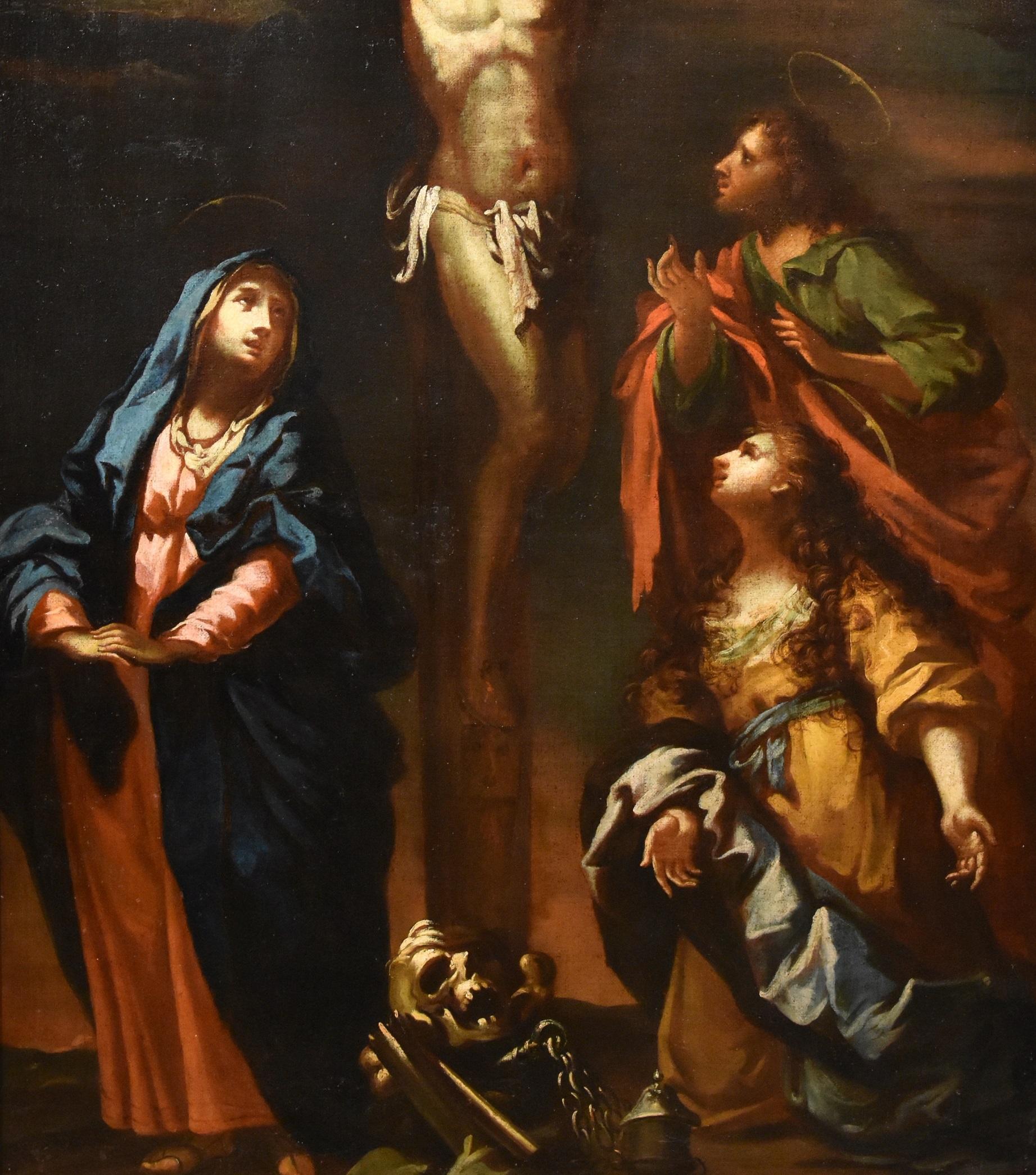 Peinture du Christ Crucified Sagrestani huile sur toile Grand maître 17/18e siècle Italie - Maîtres anciens Painting par  Giovanni Camillo Sagrestani (Florence, 1660 - 1731)