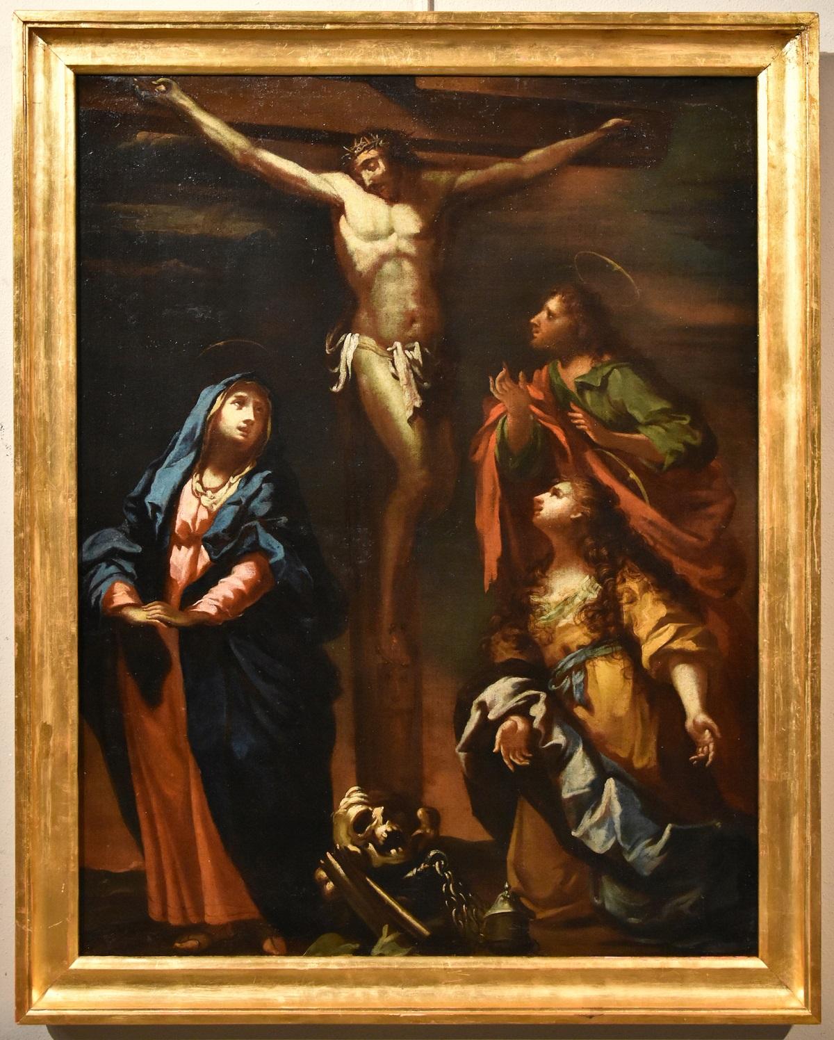 Landscape Painting  Giovanni Camillo Sagrestani (Florence, 1660 - 1731) - Peinture du Christ Crucified Sagrestani huile sur toile Grand maître 17/18e siècle Italie