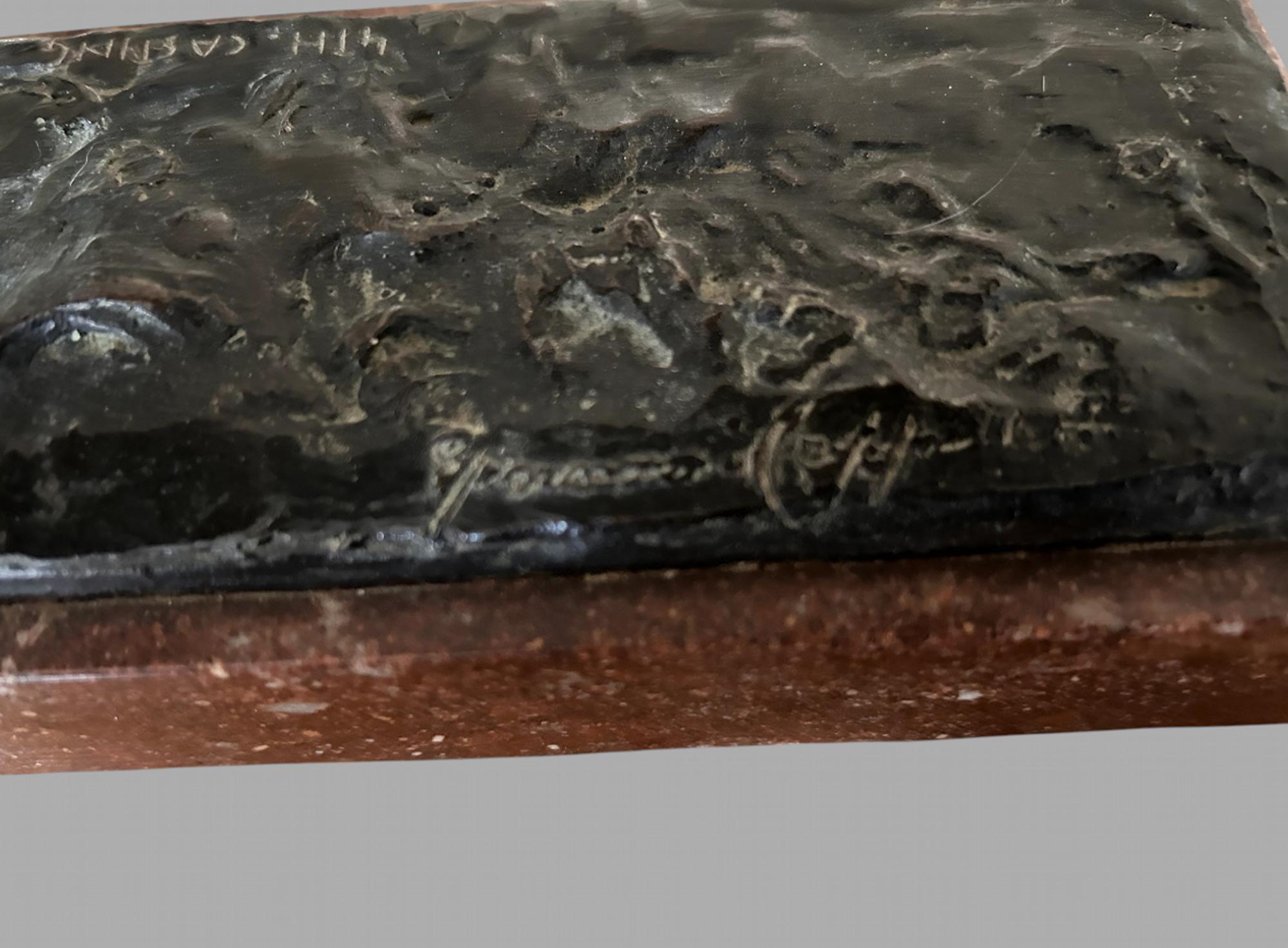 Giovanni Cappelletti - Buck y Doe Bronce sobre base de mármol en venta 1
