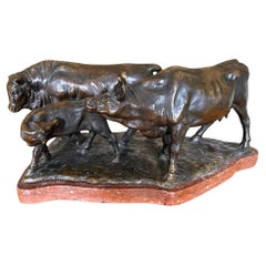 Giovanni Cappelletti - Bronce imponente de gran tamaño  - Toro, vaca y ternero