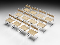 Giovanni Carini pour Planula : lot de douze chaises de salle à manger « Libellula » en toile