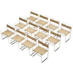 Giovanni Carini pour Planula : lot de douze chaises de salle à manger « Libellula » en toile