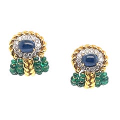 Vintage Giovanni Clip on Gold Diamond Earring