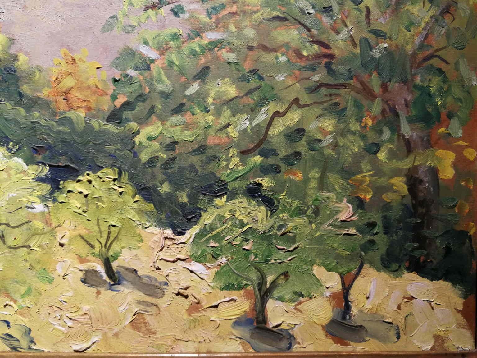 Dipinto figurativo paesaggio toscano del XX secolo olio su tavola in vendita 1