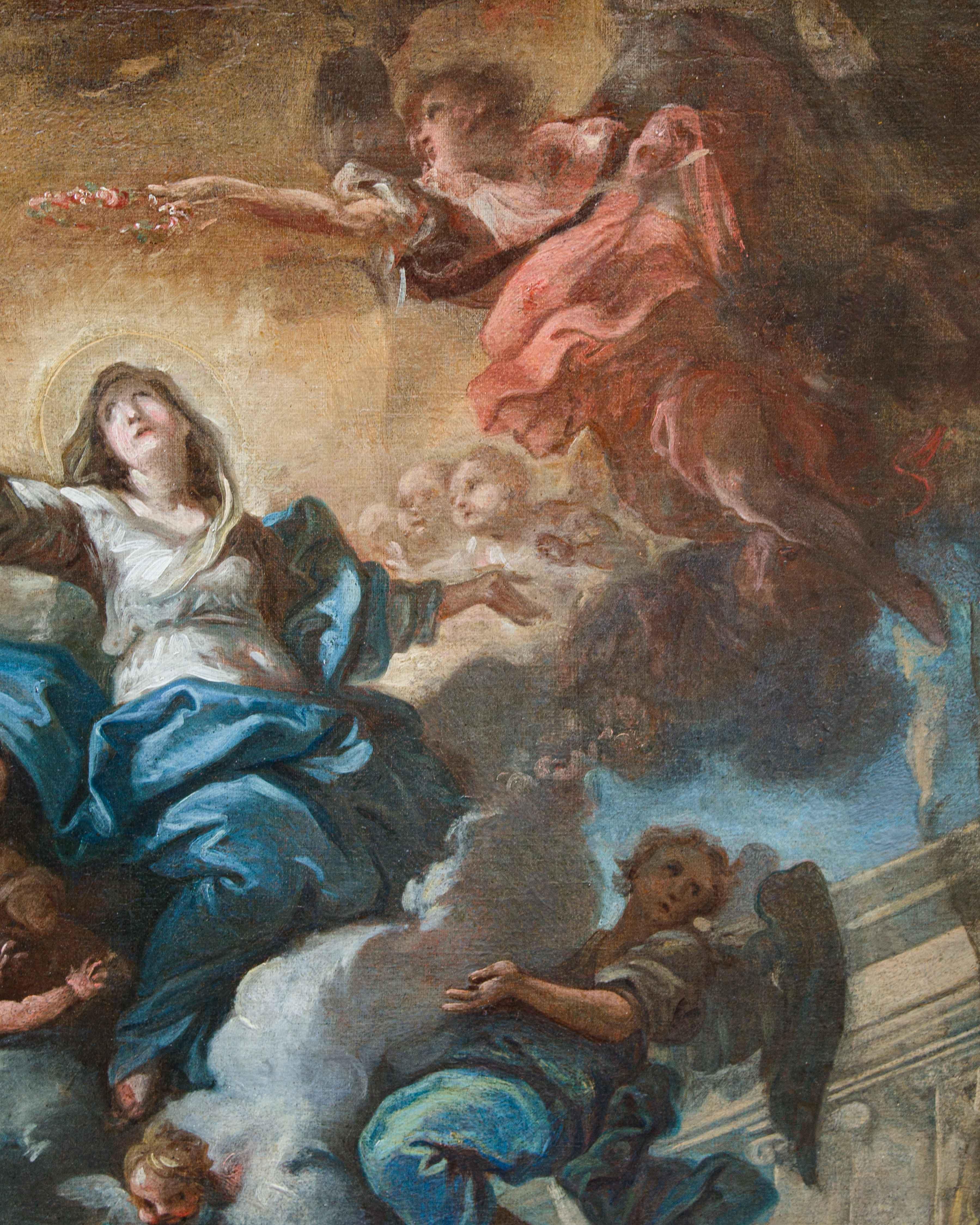 Assunzione della Vergine Dipinto di Giovanni Coli e Filippo Gherardi - Painting by Giovanni Coli (1636 - 1681) e Filippo Gherardi (1643- 1704)