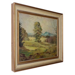 Giovanni Costa Huile sur carton Peinture de paysage