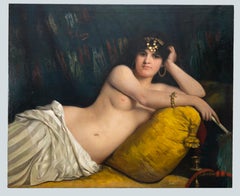 Portrait of Odalisque - Oil on Canvas by Giovanni Costa - 1858