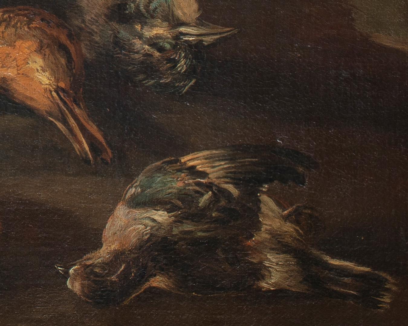 18th Century by Giovanni Crivelli Still life with dog and game Oil on canvas (Alte Meister), Painting, von Giovanni Crivelli, known as Il Crivellino 