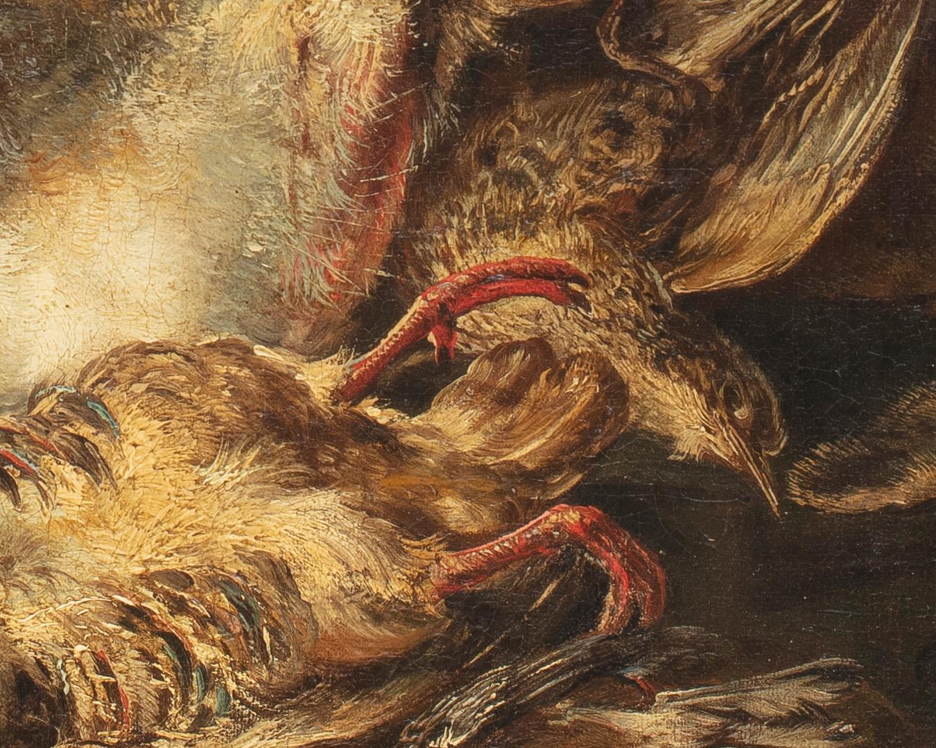 18th Century by Giovanni Crivelli Still life with game in a rural landscape – Painting von Giovanni Crivelli, known as Il Crivellino 