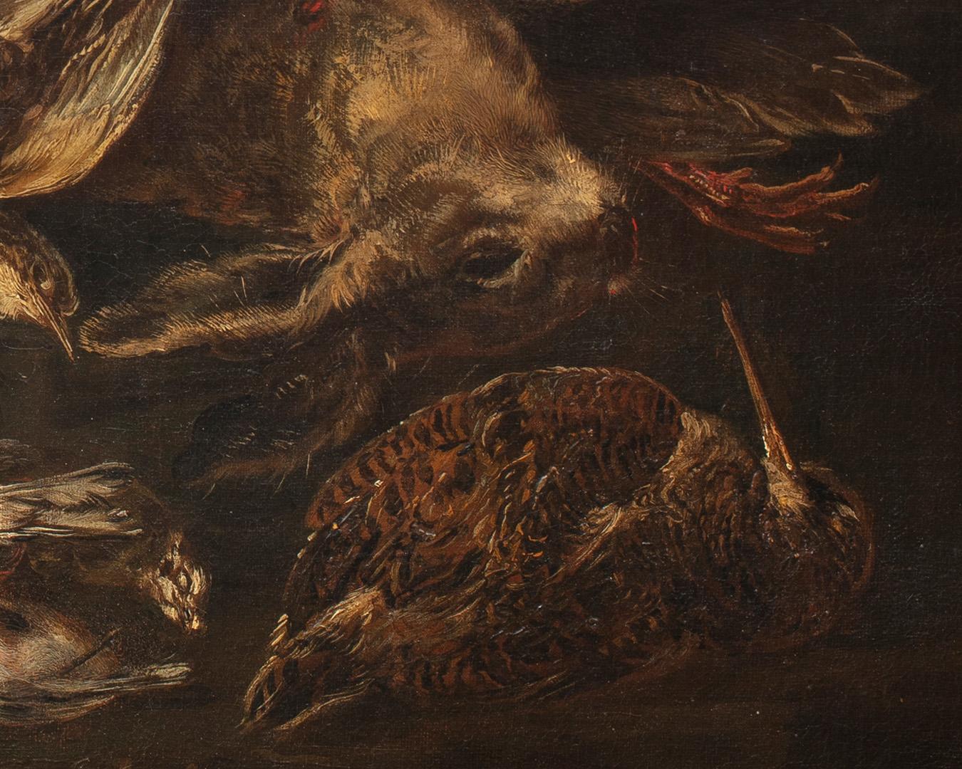 18th Century by Giovanni Crivelli Still life with game in a rural landscape im Angebot 1