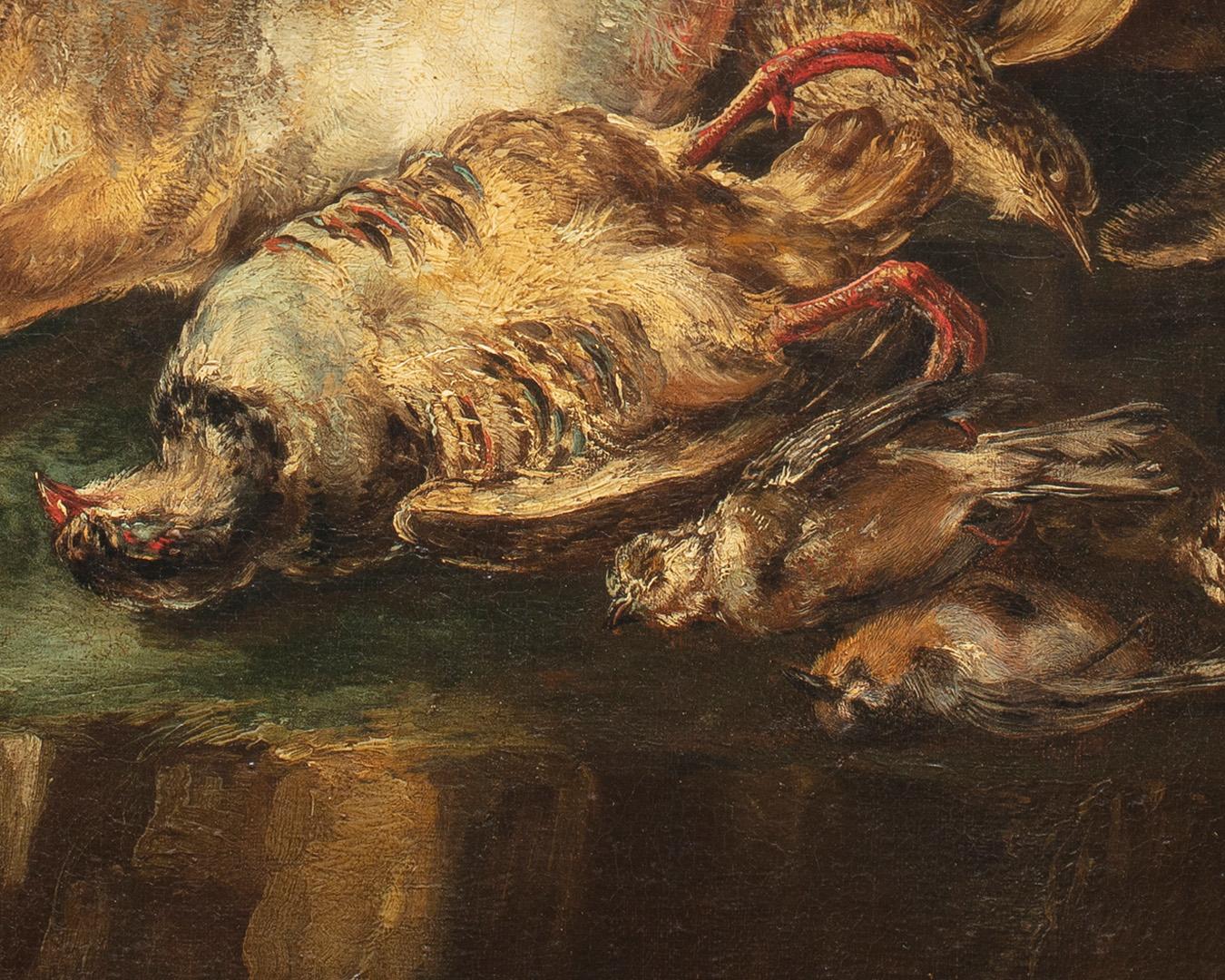 18th Century by Giovanni Crivelli Still life with game in a rural landscape im Angebot 2