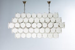 Giovanni Dalla Fina Italian Discs Murano Glass Pendant Chandelier, 1990s