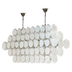 Giovanni Dalla Fina Italian Discs Murano Glass Pendant Chandelier, 1990s