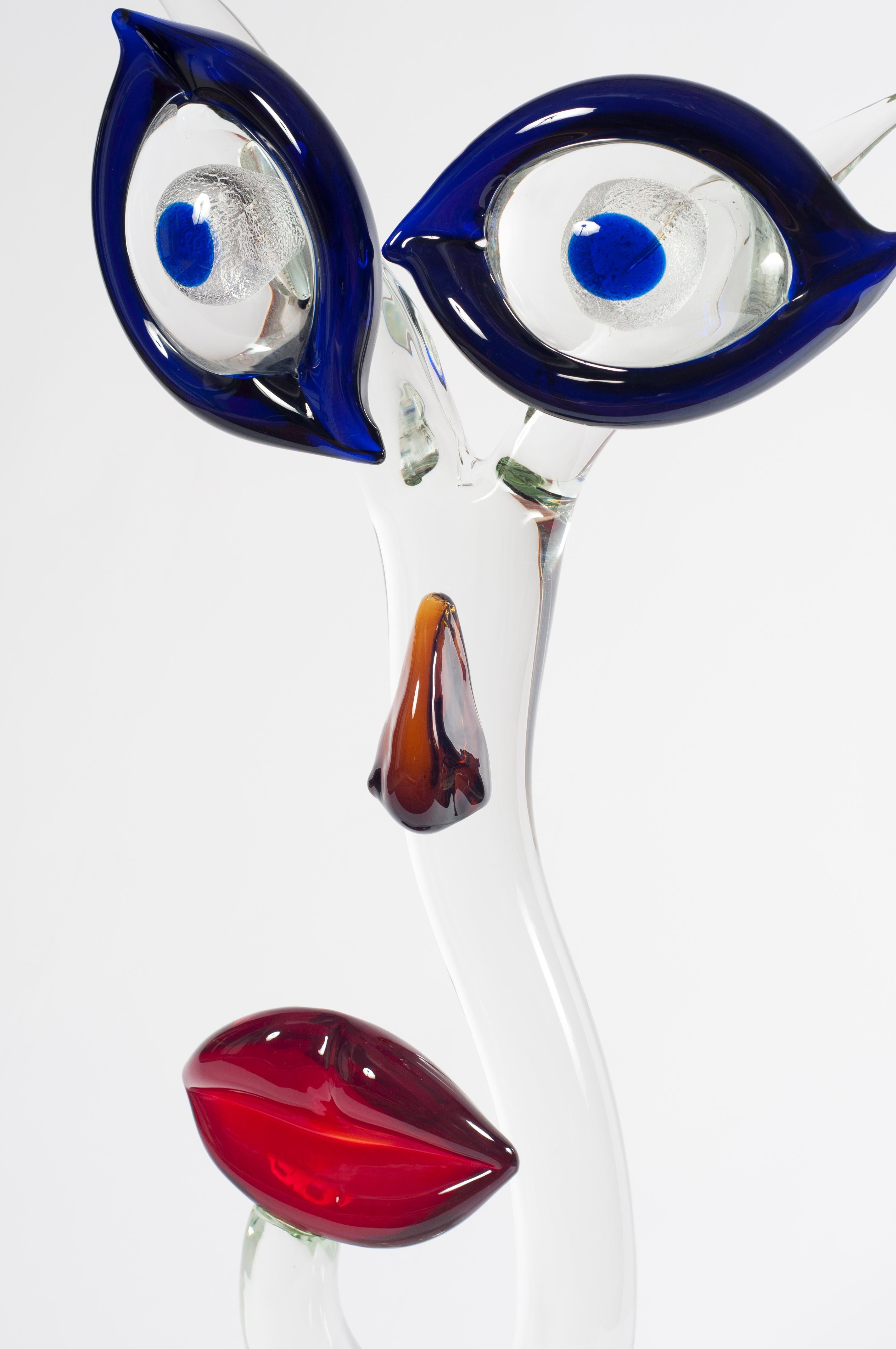 Scultura astratta di volti in vetro di Murano di Giovanni Dalla Fina, Italia, anni '90 in vendita 6