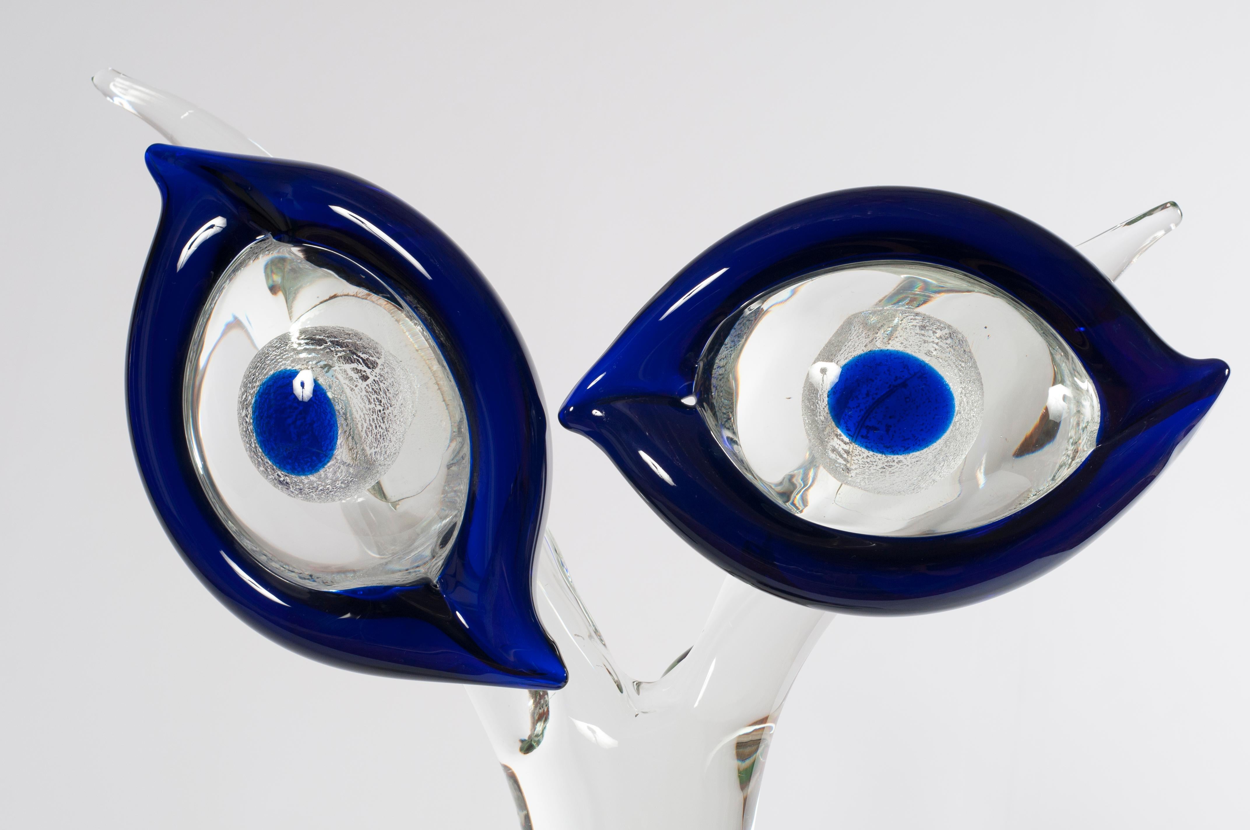 Italiano Scultura astratta di volti in vetro di Murano di Giovanni Dalla Fina, Italia, anni '90 in vendita