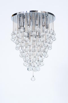 Giovanni Dalla Fina Murano Glass Chrome Chandelier, circa 2000s