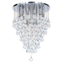 Giovanni Dalla Fina Murano Glass Chrome Chandelier, circa 2000s