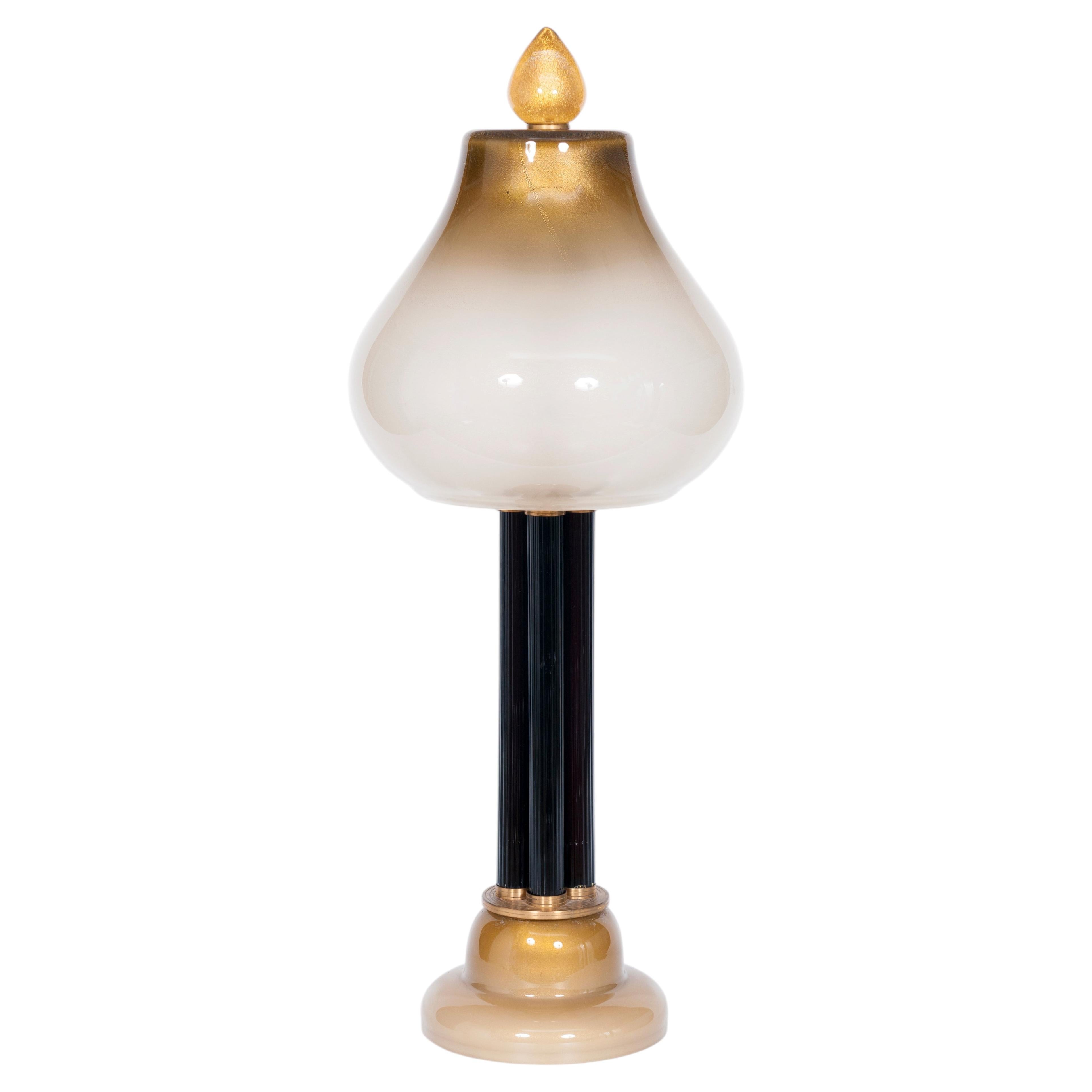Giovanni Dalla Fina Murano Glass Table Lamp, Italian Postmodern, 1990s For Sale
