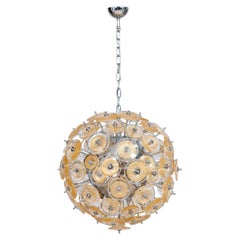 Giovanni Dalla Fina Murano Gold Glass Sputnik Chandelier, Italy, 1990s