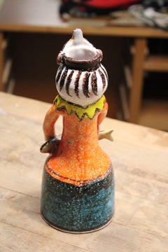 Giovanni de Simone Scultura in ceramica Pesce venditore 1970s Stile siciliano Picasso